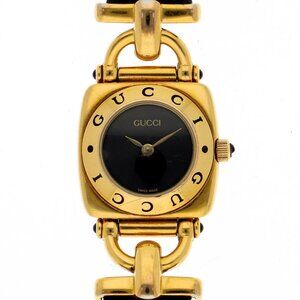 GUCCI Watches 6300L Gold Plated/leather Quartz